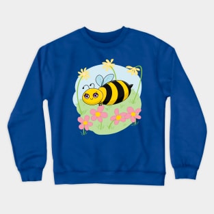 Cute Bee and Flowers Crewneck Sweatshirt